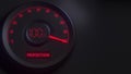 Red and black protection meter or indicator, 3D rendering