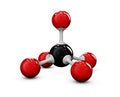 Red and Black molecule structure, isolated white Royalty Free Stock Photo