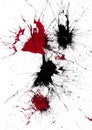 red and black paint splash on white background Royalty Free Stock Photo