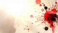 Red and black paint splatters and watercolor washes on a light background abstract Royalty Free Stock Photo