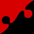 Red Black Pieces Puzzle. Jigsaw Background. Royalty Free Stock Photo