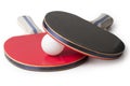 Red and Black Ping Pong Paddles - Top facing camera