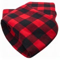 Red and Black Plaid Square Fabric on White Background Still Life Royalty Free Stock Photo