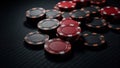 Red And Black Poker Chips Pile Royalty Free Stock Photo