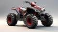 Red And Black Quad Bike - 3d Illustration With Vray Tracing