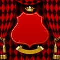 Red and black rhomboids background with a suspended decorative b Royalty Free Stock Photo