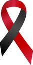 Red and black ribbon awareness Black Lives Matter, Murder Victims, Sepsis, Shwachman-Diamond Syndrome (SDS Royalty Free Stock Photo