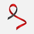 Red and black ribbon awareness Black Lives Matter, Murder Victims, Sepsis, Shwachman-Diamond Syndrome (SDS Royalty Free Stock Photo