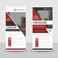 Red black roll up business brochure flyer banner design , cover presentation abstract geometric background Royalty Free Stock Photo