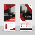 Red black roll up business brochure flyer banner design , cover presentation abstract geometric background, modern publication Royalty Free Stock Photo