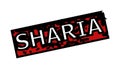 SHARIA Red and Black Rectangle Corroded Badge