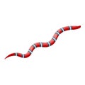 Red black snake icon, isometric style