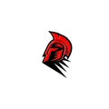 Red and black Spartan warrior helmet vector illustration