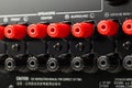 Red and black speaker connectors Royalty Free Stock Photo