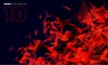 Red and black sport background with sharp triangles. Shards shape composition. Music, sport, gaming , website, dynamic