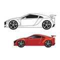 Red and black sport car illustration Royalty Free Stock Photo