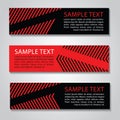 red and black straight line banner.Vector corporate design,luxury simple.