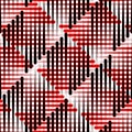 Red and Black Stripe Background. Seamless Plaid Pattern Royalty Free Stock Photo
