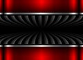 Red and Black striped pattern background, 3d lines design abstract symmetrical minimal dark background for business presentation