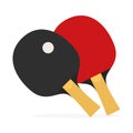 Red and black table tennis racket. Vector. isolated on a white background Royalty Free Stock Photo