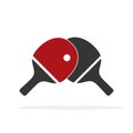 Red and black table tennis racket. Vector. isolated on a white background Royalty Free Stock Photo