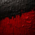 Create a bold and dramatic look with this red and black texture wall background featuring ample copy space for your design AI Royalty Free Stock Photo