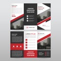 Red black triangle business trifold Leaflet Brochure Flyer Royalty Free Stock Photo