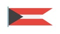 Red and Black Triangular Flag Icon for Alerts & Distinctive Marks, vector design Generative AI Royalty Free Stock Photo