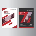 Red black Vector annual report Leaflet Brochure Flyer template design, book cover layout design Royalty Free Stock Photo