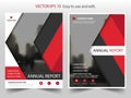 Red black Vector Brochure annual report Leaflet Flyer template design, book cover layout design, abstract business presentation Royalty Free Stock Photo