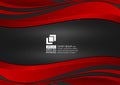 Red and Black wave with copy space, Abstract vector background, Graphic design Royalty Free Stock Photo