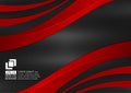 Red and Black wave with copy space, Abstract vector background, Graphic design Royalty Free Stock Photo