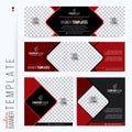 Red and Black Web banners templates Royalty Free Stock Photo