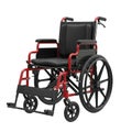 Red and black wheelchair with adjustable features Royalty Free Stock Photo