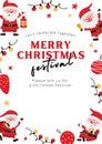 Red Black White Cute Simple Illustrated Holiday Decor Merry Christmas Festival Invitation Flyer - 1