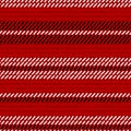 Red black and white rug woven striped fabric seamless pattern, vector Royalty Free Stock Photo