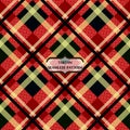 Red black and white tartan traditional fabric seamless pattern, vector Royalty Free Stock Photo