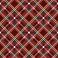 Red black and white tartan traditional fabric seamless pattern, vector EPS 10 Royalty Free Stock Photo