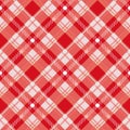 Red black and white tartan traditional fabric seamless pattern, vector EPS 10 Royalty Free Stock Photo