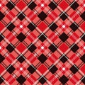 Red black and white tartan traditional fabric seamless pattern, vector EPS 10 Royalty Free Stock Photo