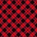 Red black and white tartan traditional fabric seamless pattern, vector EPS 10 Royalty Free Stock Photo