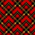 Red black and white tartan traditional fabric seamless pattern, vector Royalty Free Stock Photo