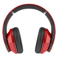 Red and black wireless headphones isolated on white Royalty Free Stock Photo