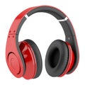 Red and black wireless headphones isolated on white Royalty Free Stock Photo