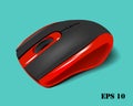 Red and black wireless mouse eps 10 Royalty Free Stock Photo