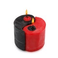 Red and black Yin Yang handmade candle