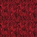 Red on black zebra stripe print seamless repeat pattern background