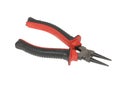 Red and bladk round pliers isolated Royalty Free Stock Photo