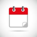 Red blank calendar icon Royalty Free Stock Photo