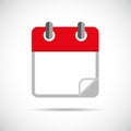 Red blank calendar icon